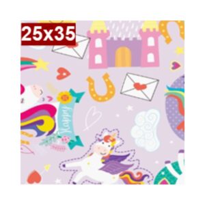 Saco de Presente c/50 25x35 Unicornios Gala R-188