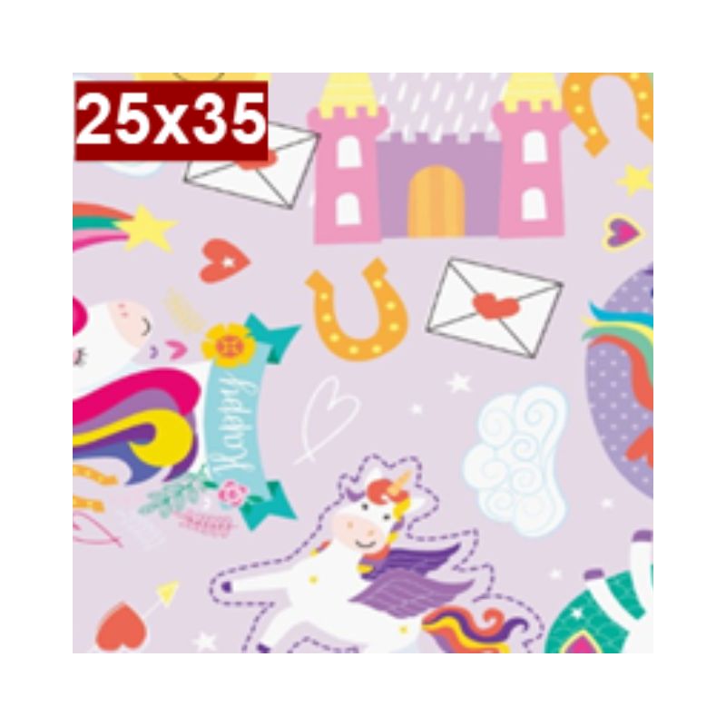 Saco de Presente c/50 25x35 Unicornios Gala R-188