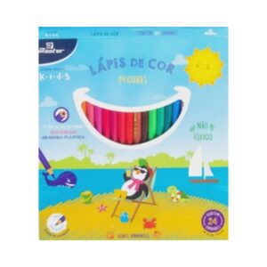 Lápis de Cor 24 Cores Plást C/6 Master R-MK-R-24-N