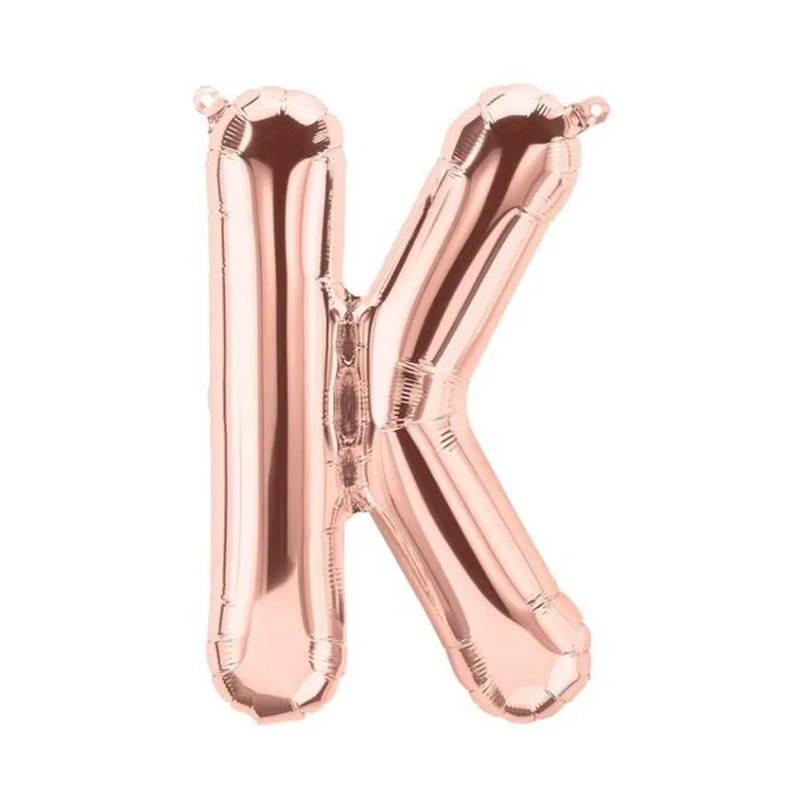 Balão Metalizado 16x40cm Rose "K" c/6 R-8200