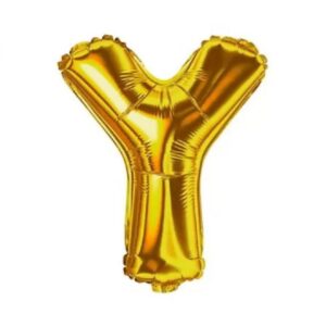 Balão Metalizado 16x40cm Dourado "Y" c/6 Ref. 8024