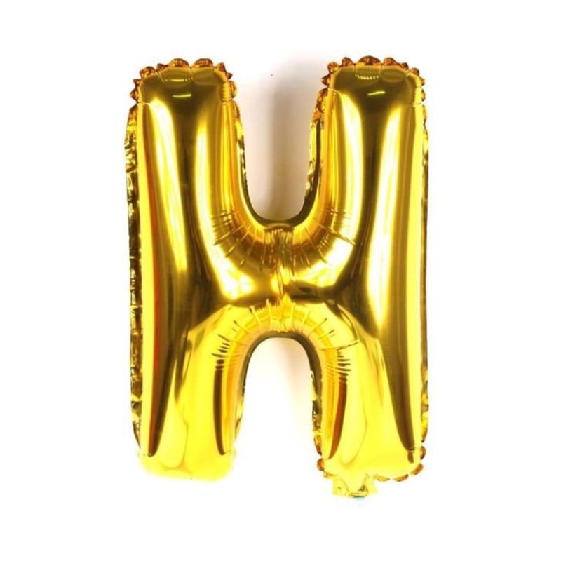 Balão Metalizado 16x40cm Dourado "H" c/6 Ref. 8007