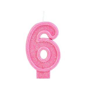 Vela p/ Aniversario Bianco C/10 Nº 6 Rosa
