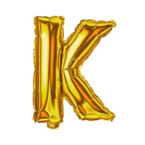 Balão Metalizado 16x40cm Dourado "K" c/6 Ref. 8010
