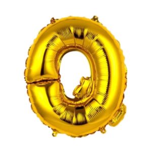 Balão Metalizado 16x40cm Dourado "Q" c/6 Ref. 8016