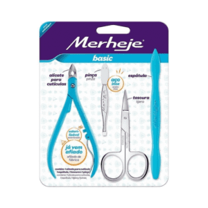 Alicate Para Cutícula + Pinça + Esp + Tesoura RS Merheje
