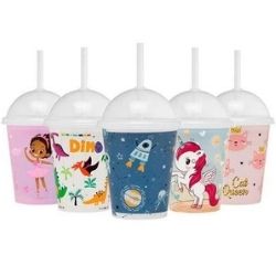 Copo Shake C/Canudo 360ml Decorado Jaguar R-4195 - Imagem 2