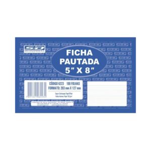 Ficha Pautada 5x8 Nº3 100 Fls 203x127 C/100