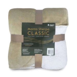 Manta Sherpa Classic Solteiro 1,50x2,10m Taupe