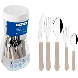 Faqueiro Tramontina Leme Cor Cinza 20pçs Inox R-318