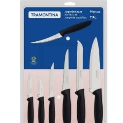 Jogo Facas Tramontina Plenus Preta Inox 7pçs  R-066