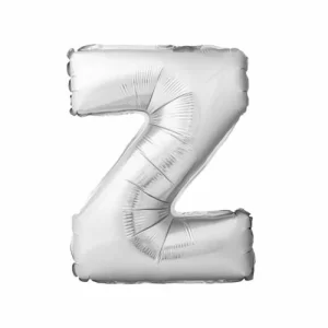 Balão Metalizado 16x40cm Prata "Z" C/6 R-8063