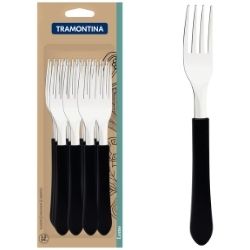 Garfo Tramontina P/ Mesa Inox Cor Preto CT/C12  Leme R-900