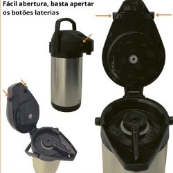 Garrafa Termica Madri 2,5 Litros e Meio Inox Unitermi R-81417 - Imagem 3