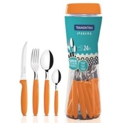 Faqueiro Inox Leme 20pçs Cor Laranja Tramontina R-418