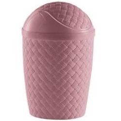 Lixeira Rattan Paramount de 4,2L Basculante Cor Rosa R-829