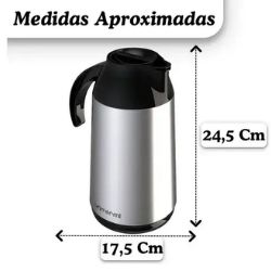 Garrafa Térmica Berlim Eco 1Litro Inox Unitermi 81402R - Imagem 3