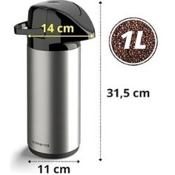 Garrafa Térmica Verona Eco 1Litro Inox Unitermi 85013R - Imagem 3
