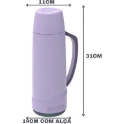Garrafa Térmica Cristal 1Litro Cor Lilás Soprano R-0160.42 - Imagem 2