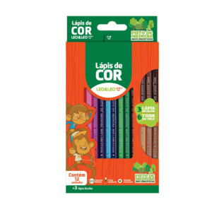 Lápis de Cor 12 Cor+3 Bicolor Tom Pele Leo R-10270