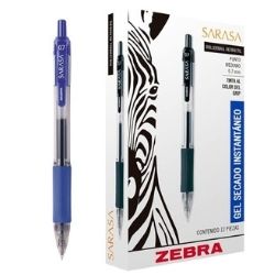 Caneta Zebra Gel Sarasa 0,7mm C/12 AZ R-8801