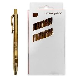 Caneta Esf Metallic 0,7 C/12 Dourada Newpen 011403