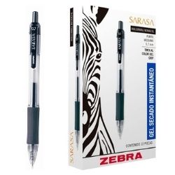 Caneta Zebra Gel Sarasa 0,7mm C/12 PT R-8800