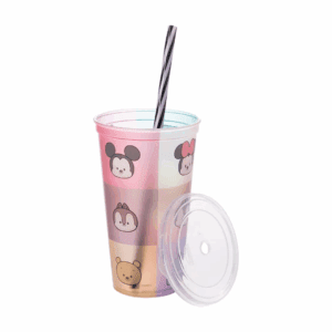 Copo Refri C/ Canudo Ylulun 360ml Plasutil R-17678