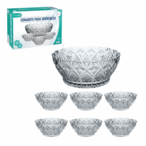 CJ Sobremesa De Vidro Pineapple C/7pçs Zein-1203