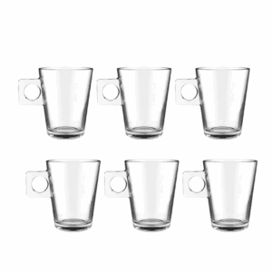 Caneca De Vidro C/6pçs  200ml Zein-R- 5194