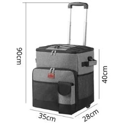 Bolsa Térmica Rodinhas Poliester 35x28x40 C3B 4451 - Imagem 3