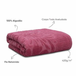 Toalha Banho Velvet Flow 68x1,40cm Vinho Appel6331 - Image 2