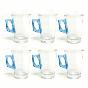 Caneca De Vidro Cabo AZ 130ml C/6pç Best Kaza5098