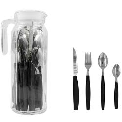 Jogo Talher 24pçs Inox AZ+ Jarra Vidro LT-23228