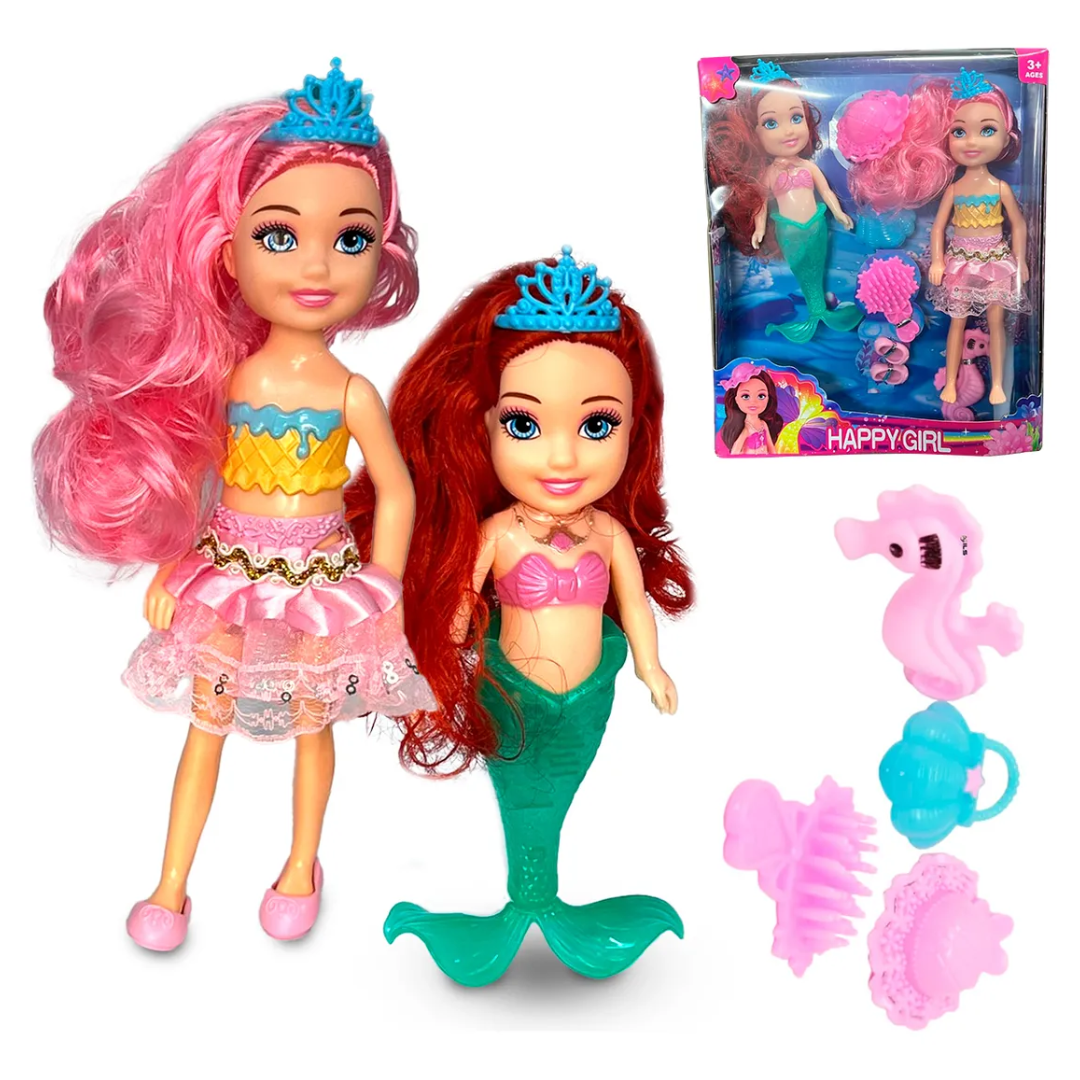 Brinq. Kit Boneca Sereia C/2pç Toys R-657395