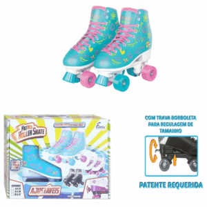 Brinq. Patins 4 Rodas AZ/RS Tam 35-38 Fenix RL-07A - Image 2