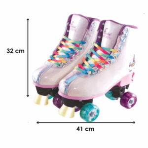 Brinq. Patins 4 Rodas Luz Unicór 35-38 Fenix RL-08 - Image 4