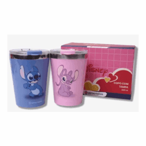 Copo C/2 Stitch Angel 300ml Zona Criativa 10026387