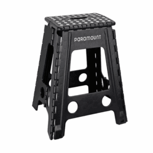 Banqueta Dobrável Antiderrapante Preta 45cm R-2136