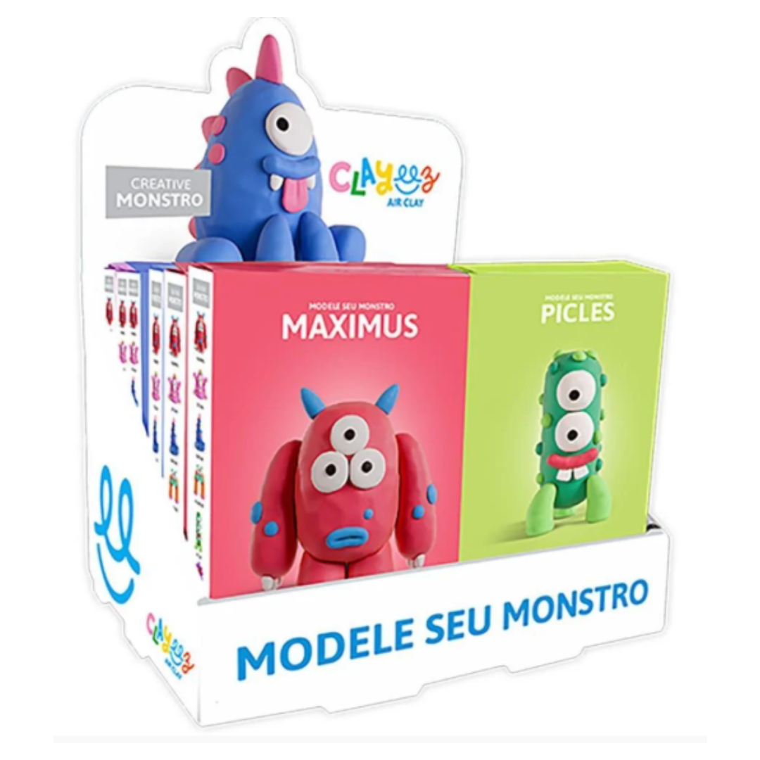 Brinq. Clayeez Modele Monstro Gelelé DP/12 R-2522 - Imagem 3