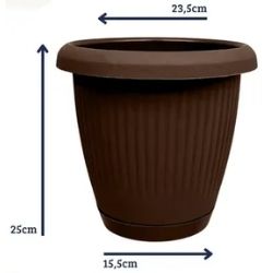 Vaso Prat Redondo 8L Marrom Usual R-910