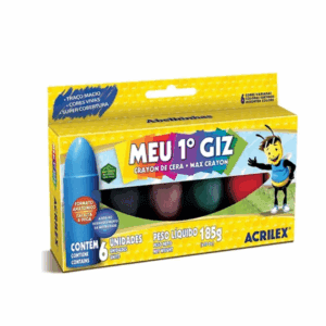 Meu 1° Giz 185g C/6 cores CX/1/3 Acrilex R-9506