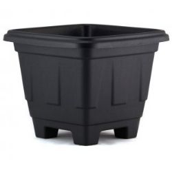 Vaso Quadrado Medio Preto Inplast R-200