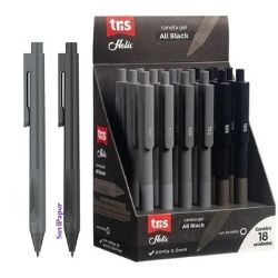 Caneta Gel Holic All Black 0.5mm PT Tris R-905062