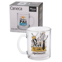 Caneca Vidro Dia dos Pais 320ml Wincy  FBC02015