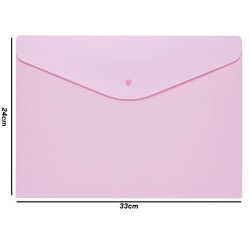 Envelope C/Botão A4 Serena Rosa Pastel R-0012WP