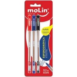 Caneta Esf. A One Fine 0,7mm Sor BT/3 Molin R-1069