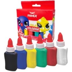 Cola Colorida C/6 Cores 25G Famix R-FCL09