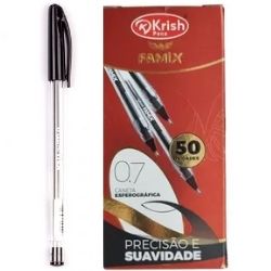 Caneta Esf. Krish Famix PT C/50 Ponta 1.0 R-FCEK
