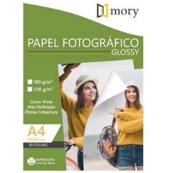 Papel Fotografico Glossy 180GM2 A4 C/50 R-19